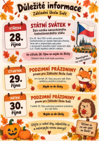 Státní svátek a Podzimní prázdniny