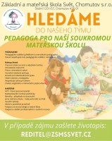 Nabídka práce: Pedagog MŠ