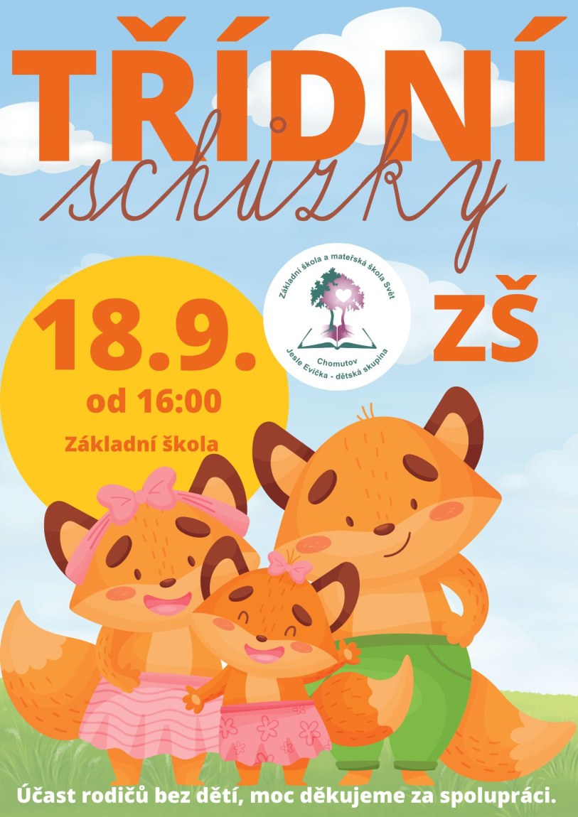 Pozvánka na první třídní schůzky - září