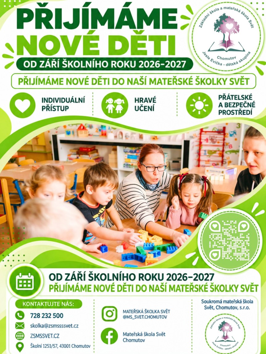 Přijímáme děti do Mateřské školy Svět