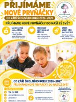 Přijímáme nové prvňáčky do naší ZŠ Svět od září 2026