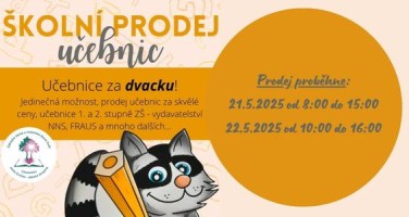 Školní prodej učebnic za 20 Kč pro 1. a 2. stupeň ZŠ
