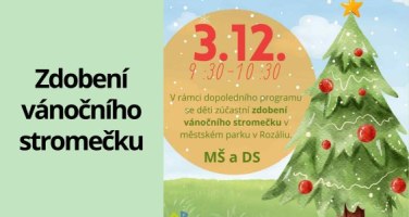 Zdobení vánočního stromečku v parku Rozáliu