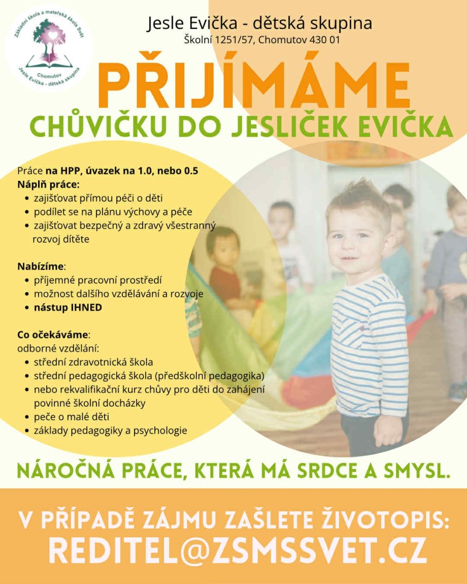 Nabídka práce: chůvička do jesliček