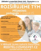 Naídka práce: Hledáme nového pedagoga pro&nbsp;1. stupeň